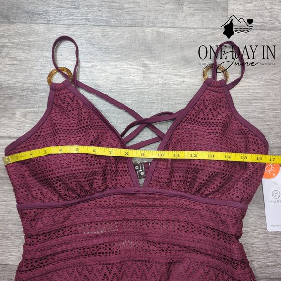 Charmo V Front One Piece Swimsuit Size L - Picture 3 of 5